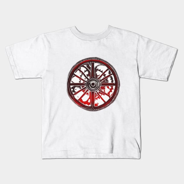 Viking Shield Design Blood Splatter Art No. 472 Kids T-Shirt by cornelliusy
